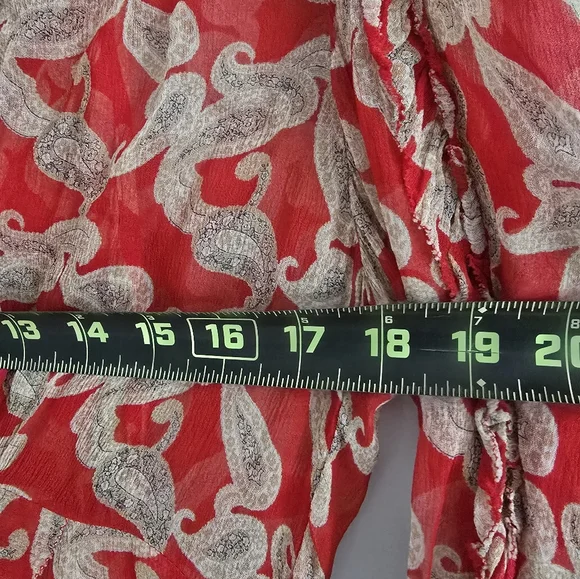 The Kooples Dress Red Long Sleeve Floral Print Size M/L